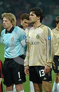 Michael Ballack and Oliver Kahn before the match